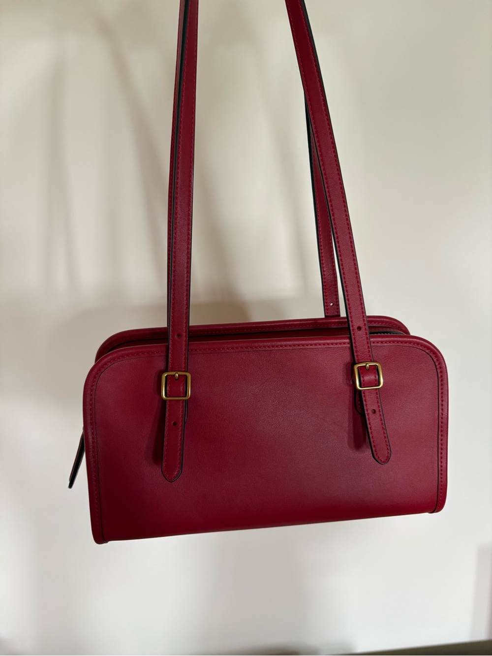 Coach Ruby Red Swing Zip Leather Satchel Bag - Picture 5 of 8